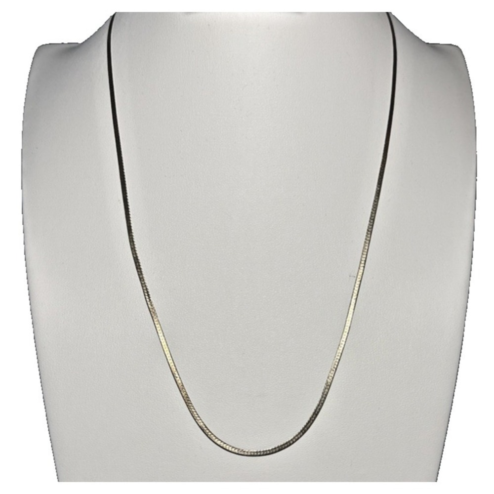 Sterling Silver 925 Herringbone Necklace Italy Stamped J-9D